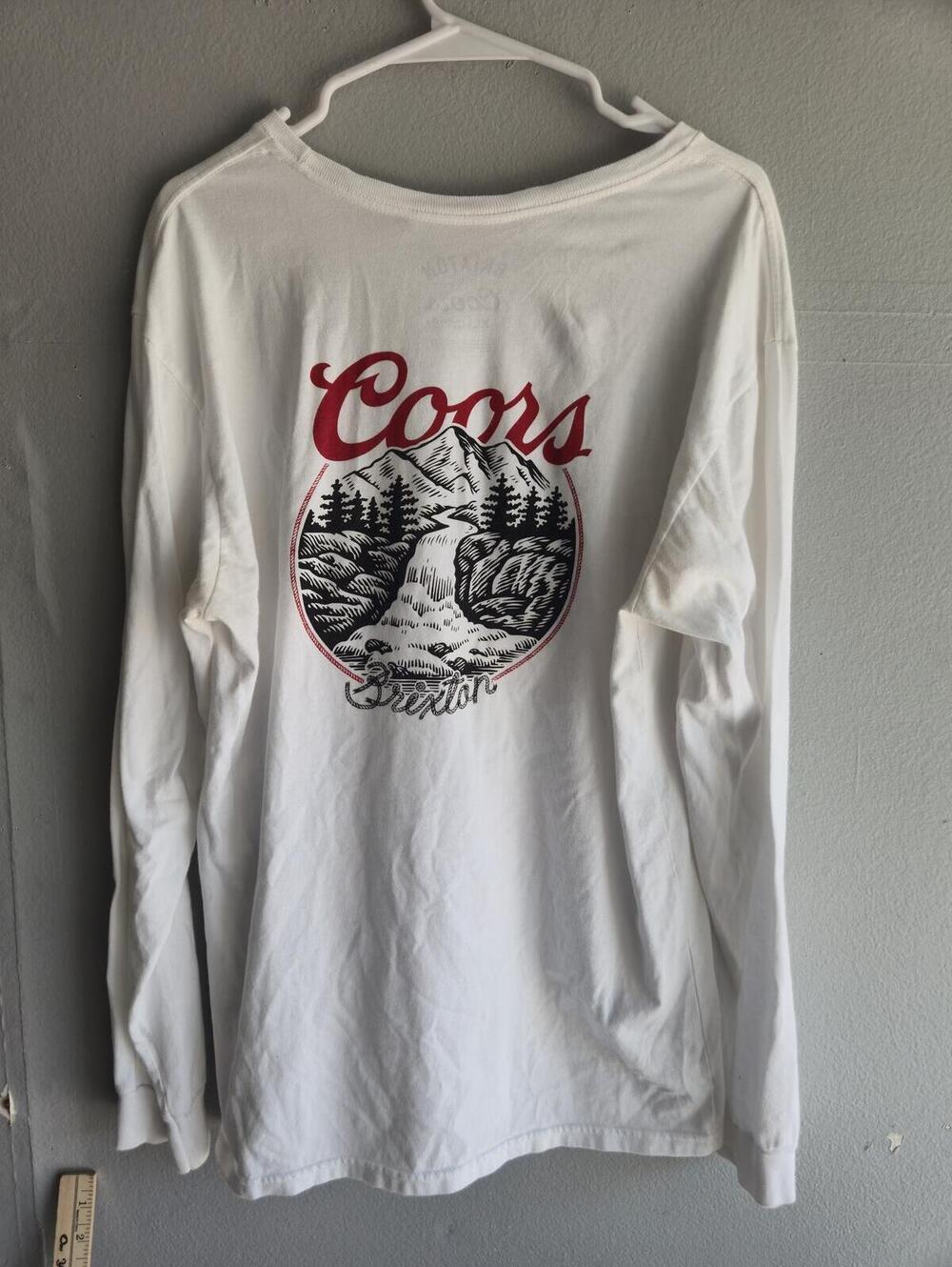 Brixton Coors XL White Long Sleeve Shirt
